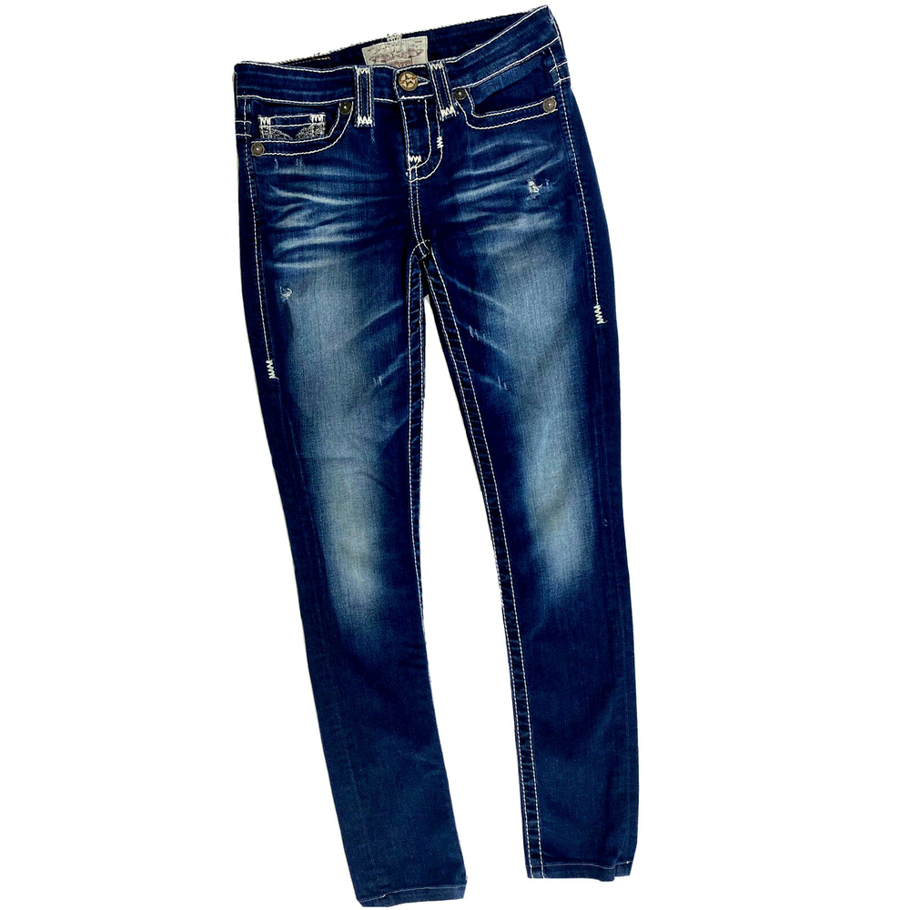 Women's Big Star Liv Mid Rise Skinny Dark Wash Jeans Size-24R (W 26 x 28 Inseam)